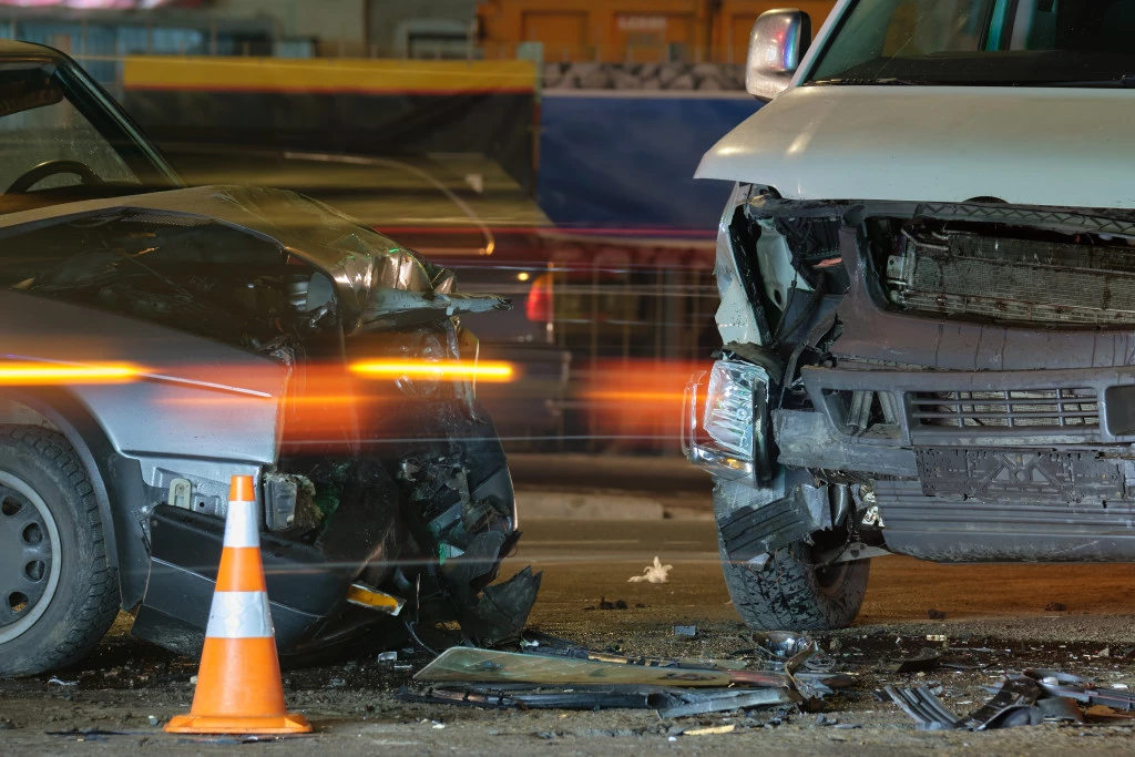 Two people were injured in a collision at the intersection of Newhall Ranch Road and Hillsborough Parkway.