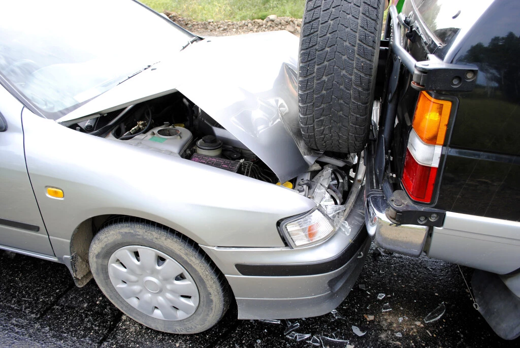 A woman was injured after a rear-end collision on the Interstate 5 freeway in Los Angeles.