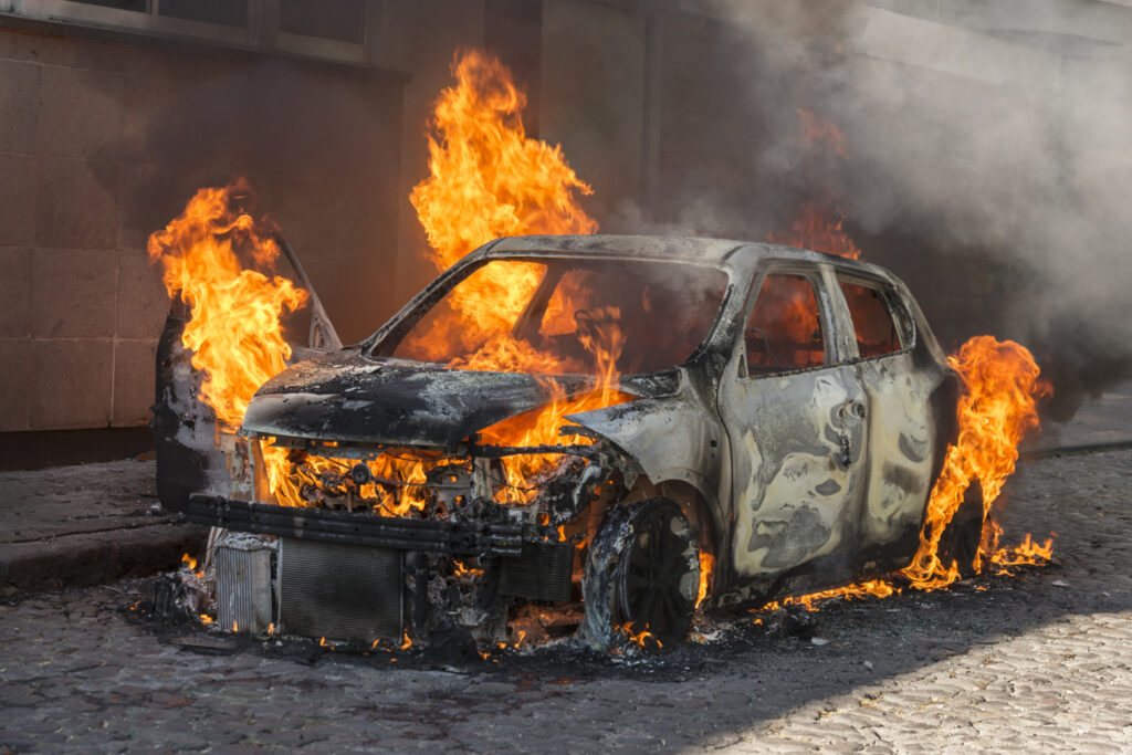 2 people were injured in a Newhall collision that ended in flames