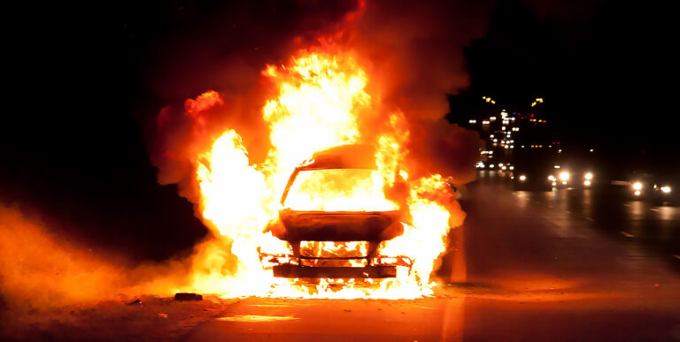 Two people were killed and one hospitalized in a fiery collision in Adelanto.