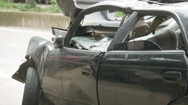 At least on person was injured on Tuesday, October 3rd, in a two-car accident on I-105 and Lakewood Boulevard in Downey.