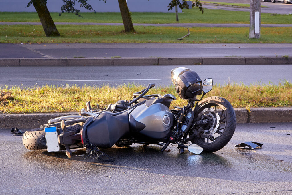 A male motorcyclist and a female passenger were killed after colliding with an SUV in Victorville.