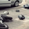 A motorcyclist was moderately injured in a crash with a truck in Bakersfield.