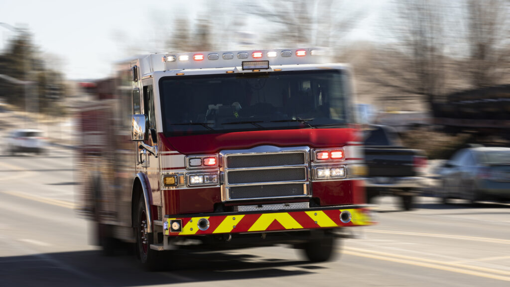 2 injured in 4-vehicle crash with fire truck in Santa Monica.