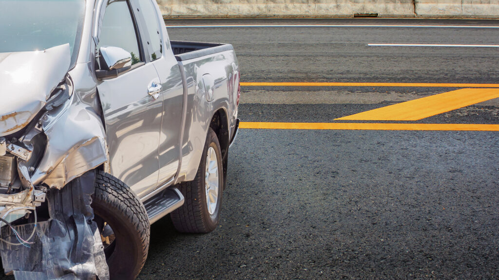 2 injured in 2-pickup collision in Reseda.