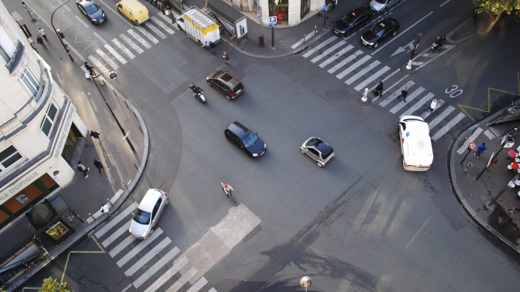 1 injured in collision at Las Vegas intersection.