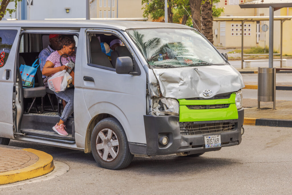 5 injured in collision involving a passenger van in Van Nuys.