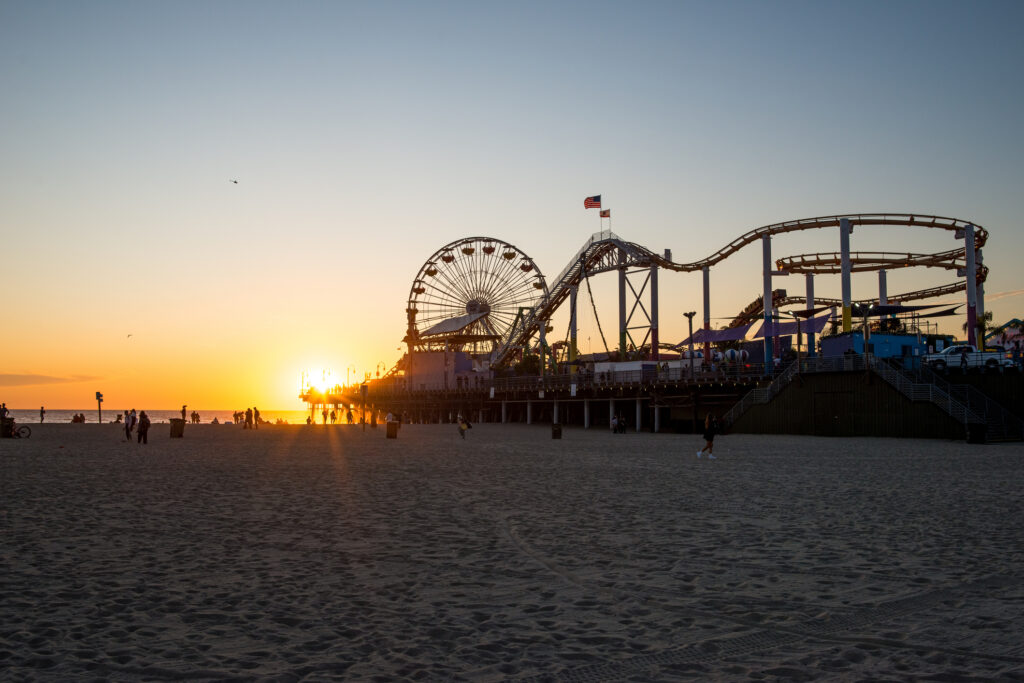 Pedestrian run over and killed by vehicle near the Santa Monica Pier.